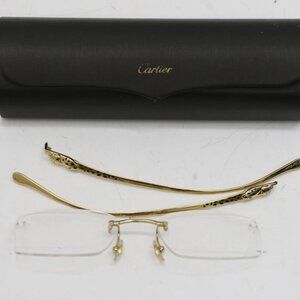 Cartier Panther De Gold Glasses CT0058O-001 *Read*